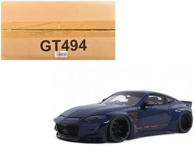 2023 Nissan 400Z By Pandem Rhd (Right Hand Drive) Midnight Blue 1/18 Model Car By Gt Spirit 1