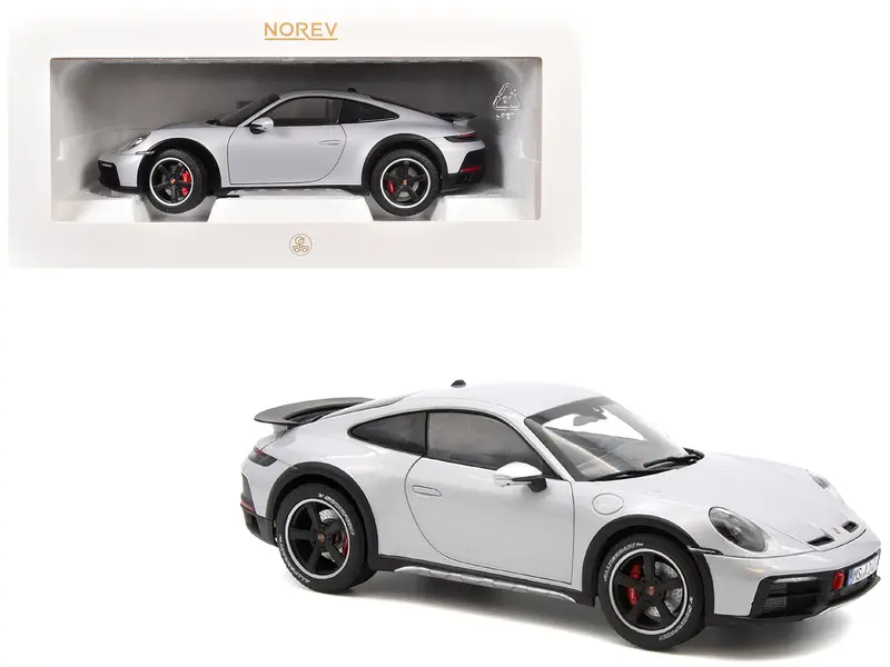 2023 Porsche 911 Dakar Ice Gray Metallic 1/18 Diecast Model Car By Norev 1