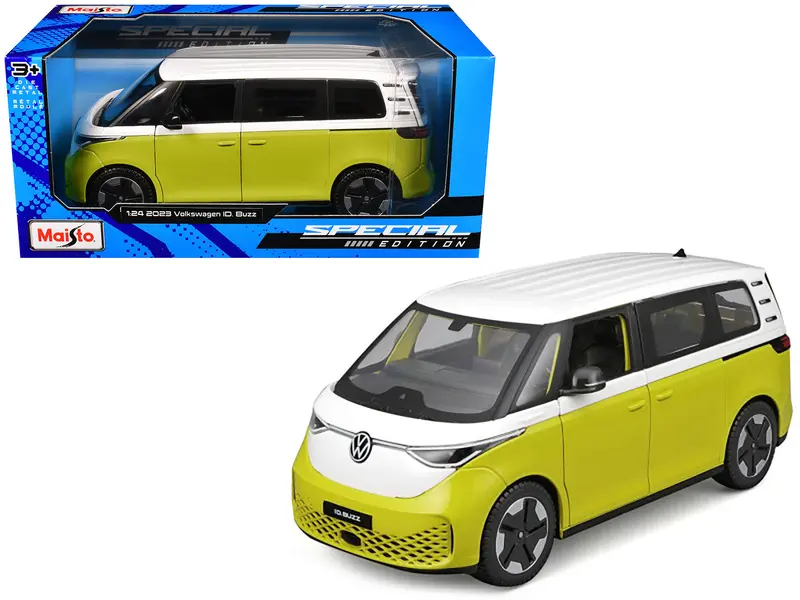 2023 Volkswagen Id. Buzz Van Yellow And White "Special Edition" Series 1/24 Diecast Model Car By Maisto 1