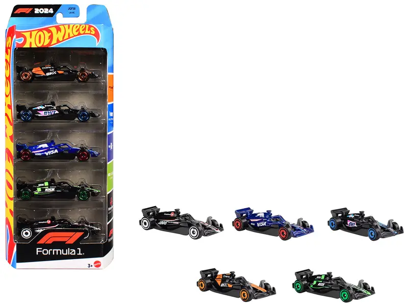 2024 Formula 1 World Championship 5 Piece Set Diecast Model Cars By Hot Wheels 1