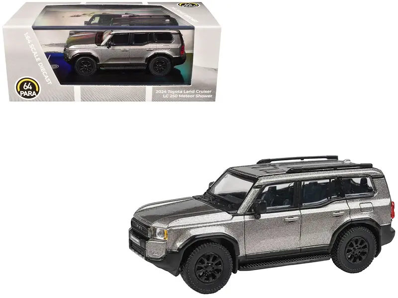 2024 Toyota Land Cruiser 250 Prado Meteor Shower Silver Metallic 1/64 Diecast Model Car By Paragon Models 1