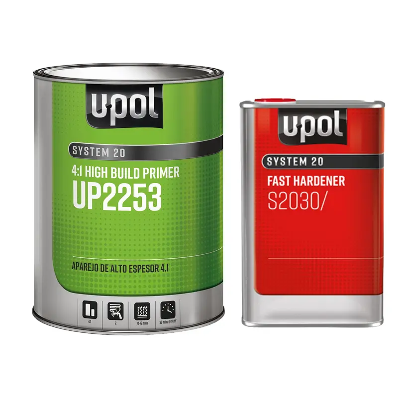 2K High Build Primer Kit, Fast Dry 4:1, Gray, S2025, 1 Gallon 1