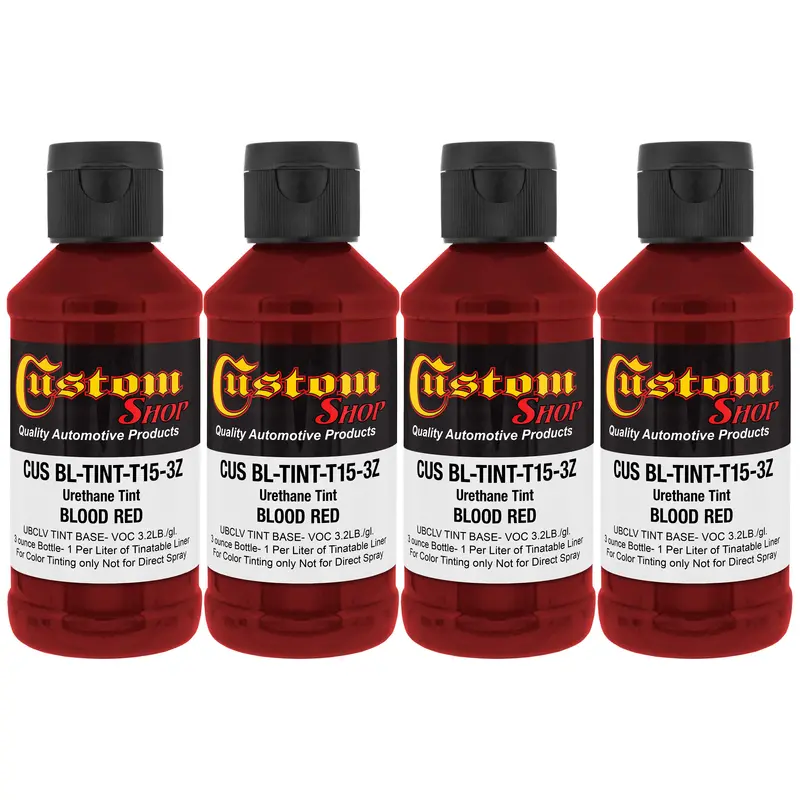 3 Oz (Blood Red Color) Urethane Tint Concentrate For Tinting Truck Bed Liner Coatings - Pack Of 4 1