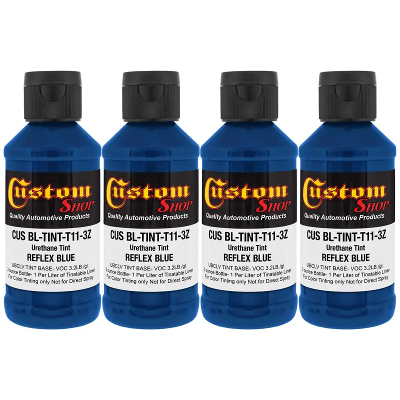 3 Oz (Reflex Blue Color) Urethane Tint Concentrate For Tinting Truck Bed Liner Coatings - Pack Of 4 1