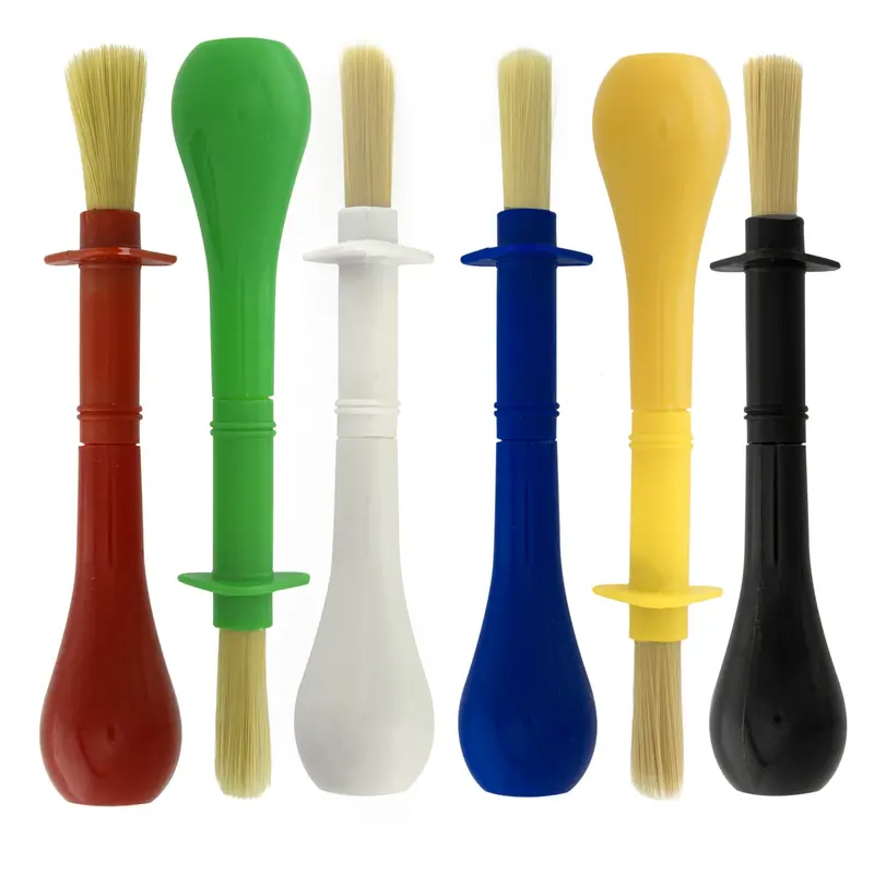 6-Piece Jumbo Tempera Art Brushes - Plastic Handle Round Brushes, Stubby Grip - Classroom Paint Brushes For Crafts, Tempera & Acrylic Painting, Ideal For Beginners & Students 1