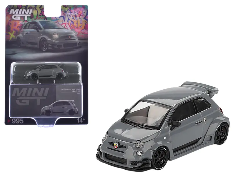 Abarth 595 #49 "Lb-Works X Abas Works" Gray Limited Edition 1/64 Diecast Model Car By Mini Gt 1