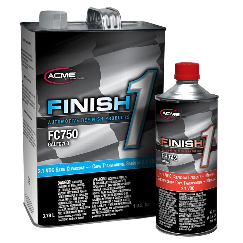 Acme Sherwin-Williams Finish 1 - 2.1 Voc Satin Clearcoat With 2.1 Voc Clearcoat Hardener - Medium - Gallon Kit 1