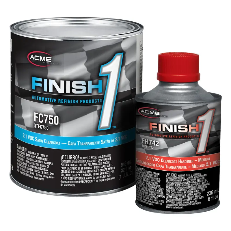 Acme Sherwin-Williams Finish 1 - 2.1 Voc Satin Clearcoat With 2.1 Voc Clearcoat Hardener - Medium - Quart Kit 1