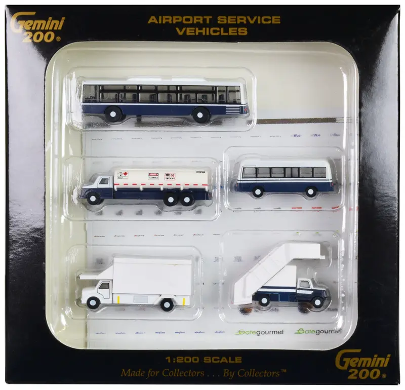 Airport Service Vehicles Set Of 5 Pieces "Gemini 200" Series Diecast Models By Geminijets 1