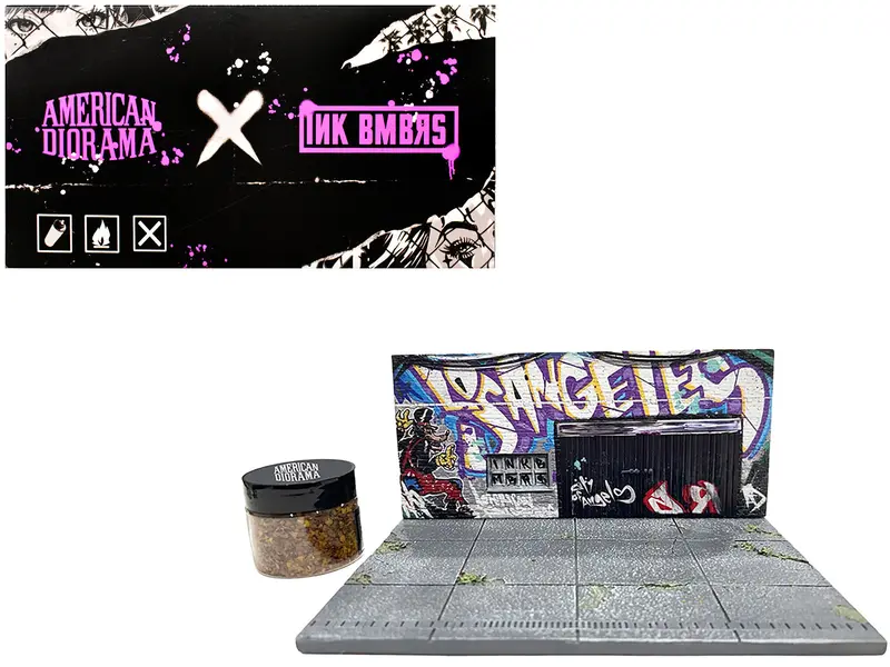 "American Diorama X Ink Bmbrs - La Graffiti" Street Art Diorama For 1/64 Scale Models By American Diorama 1