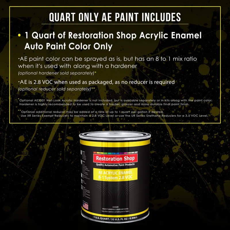 Anniversary Gold Metallic Acrylic Enamel Auto Paint - Quart Paint Color Only - Professional Single Stage Automotive Car Equipment Coating, 2.8 Voc 2