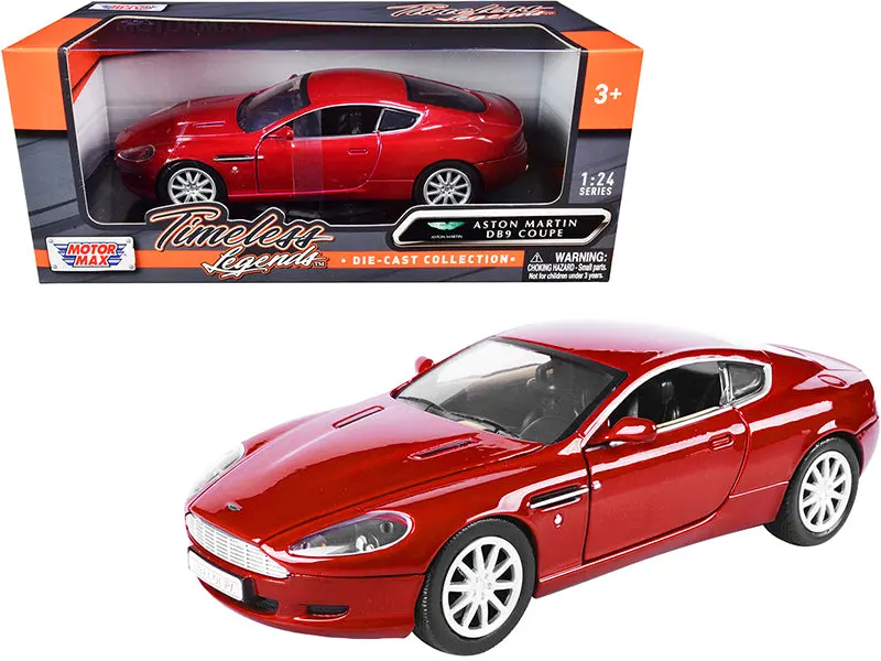 Aston Martin Db9 Coupe Red "Timeless Legends" 1/24 Diecast Model Car By Motormax 1