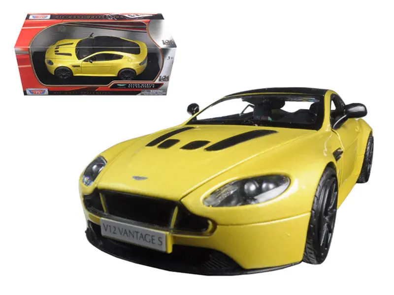 Aston Martin Vantage S V12 Yellow 1/24 Diecast Model Car By Motormax 1