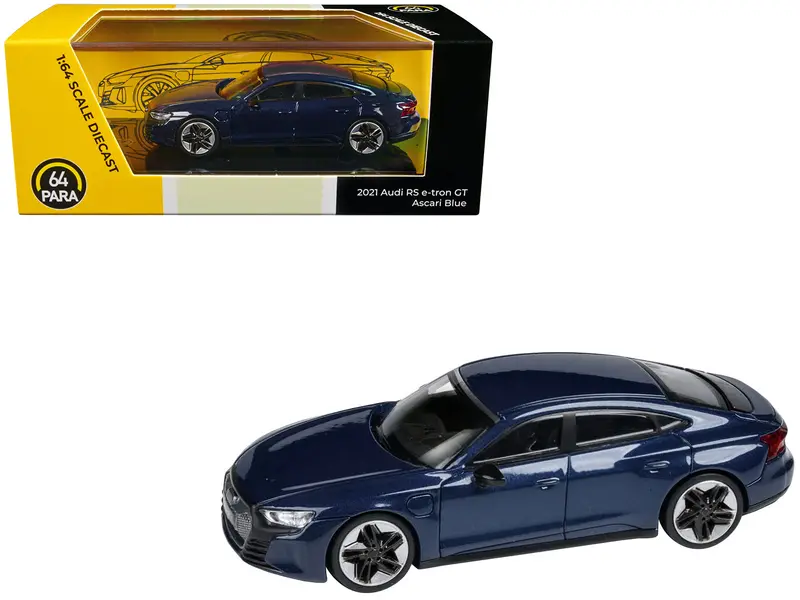 Audi E-Tron Gt Rs Ascari Blue Metallic 1/64 Diecast Model Car By Paragon Models 1