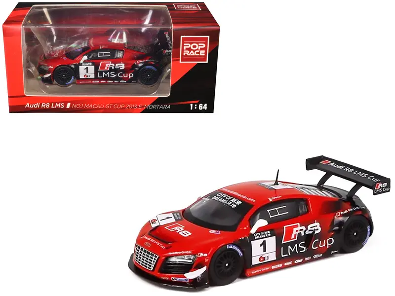 Audi R8 Lms #1 Edoardo Mortara Winner "Macau Gt Cup" (2013) 1/64 Diecast Model Car By Pop Race 1