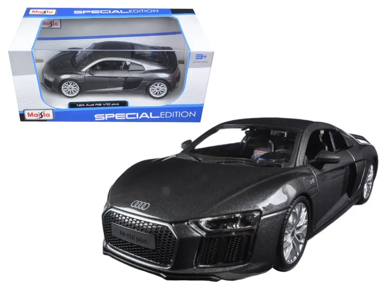 Audi R8 V10 Plus Gray Metallic "Special Edition" 1/24 Diecast Model Car By Maisto 1