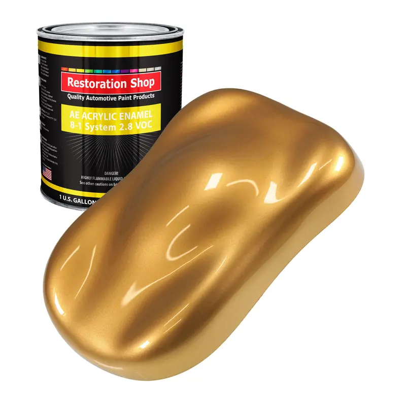 Autumn Gold Metallic Acrylic Enamel Auto Paint - Gallon Paint Color Only - Professional Single Stage Automotive Car Truck Equipment Coating, 2.8 Voc 1