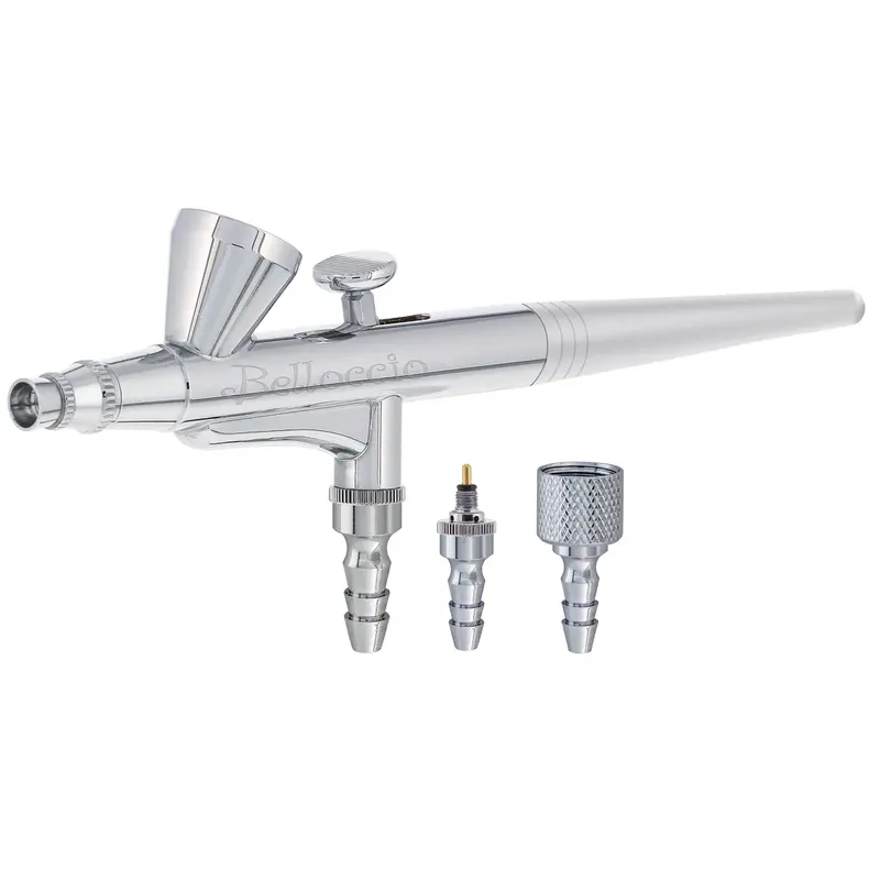 Belloccio Cosmetic Makeup Airbrush - Precision Gravity Feed Airbrush, 0.4Mm Tip (Airbrush Can Be Set-Up For Both Single-Action Or Dual-Action) 1