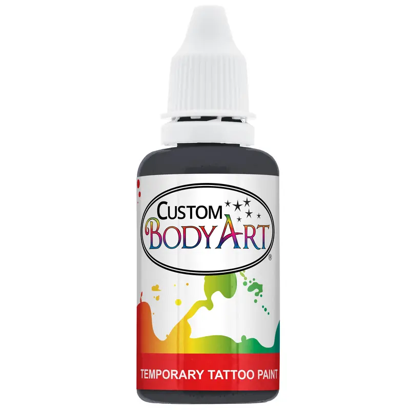 Black Airbrush Body Paint 1Oz - Alcohol-Based, Waterproof, Body Paint For Adults, Cosplay, Temporary Tattoos 1