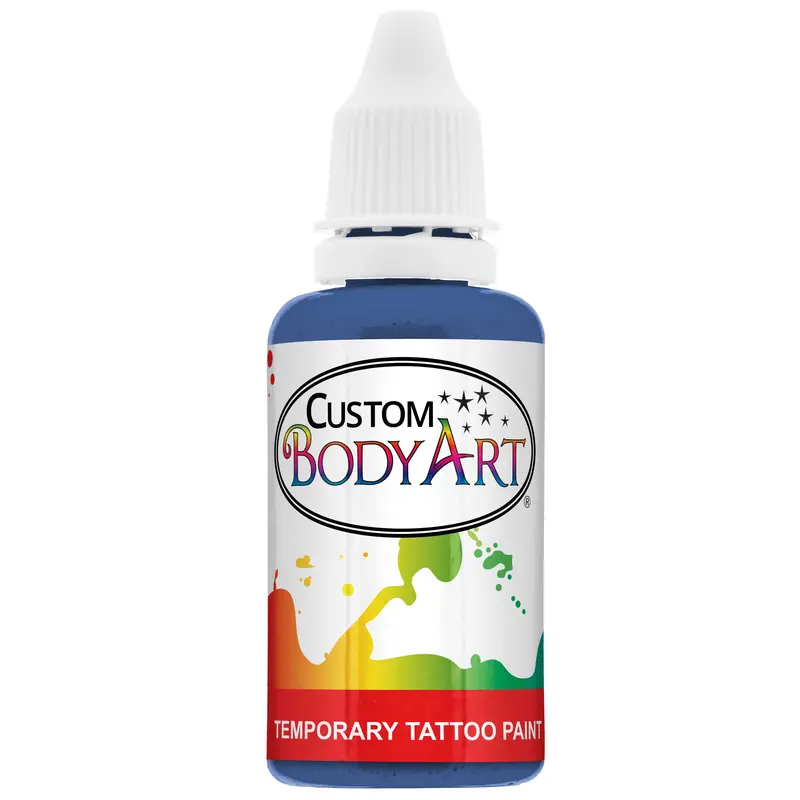 Blue Airbrush Body Paint 1Oz - Alcohol-Based, Waterproof, Body Paint For Adults, Cosplay, Temporary Tattoos 1