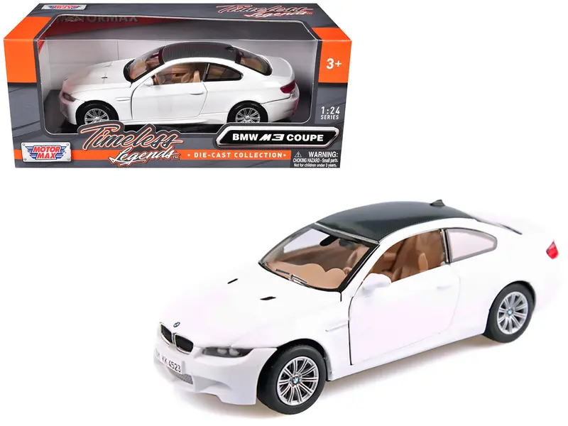 Bmw M3 E92 Coupe White 1/24 Diecast Model Car By Motormax 1