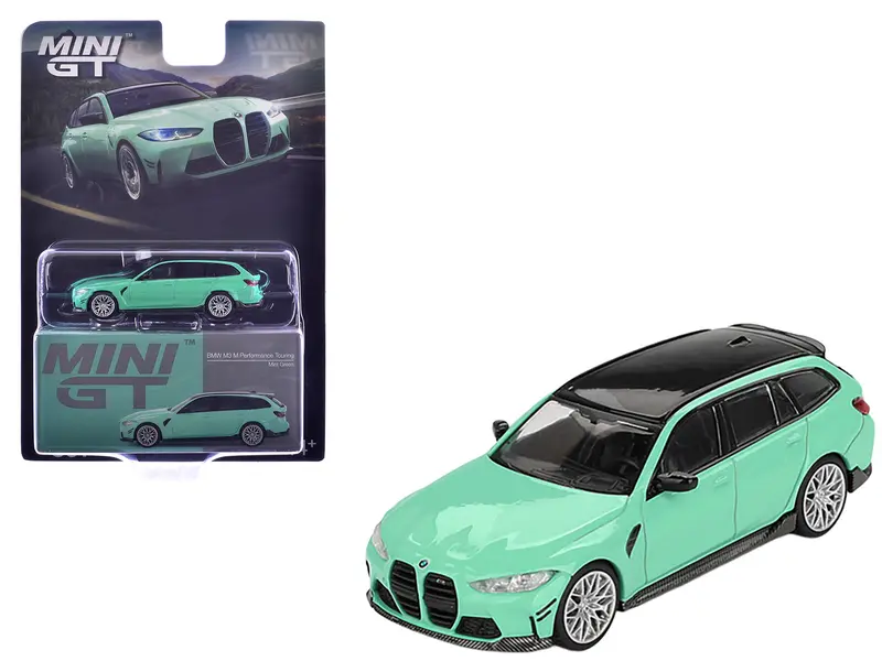 Bmw M3 M Performance Touring Mint Green With Black Top Limited Edition 1/64 Diecast Model Car By Mini Gt 1