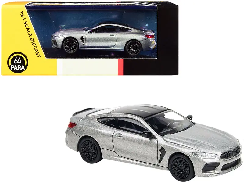 Bmw M8 Coupe Donington Gray Metallic With Black Top 1/64 Diecast Model Car By Paragon 1