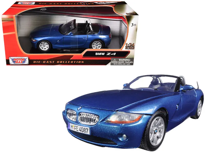 Bmw Z4 Convertible Blue Metallic 1/24 Diecast Model Car By Motormax 1