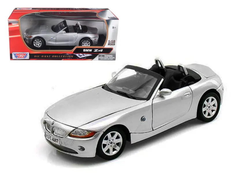 Bmw Z4 Convertible Silver 1/18 Diecast Model Car By Motormax 1