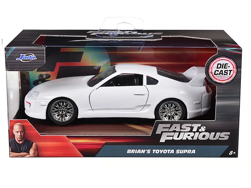 Brian's Toyota Supra White "Fast & Furious 7" (2015) Movie 1/32 Diecast Model Car By Jada 1