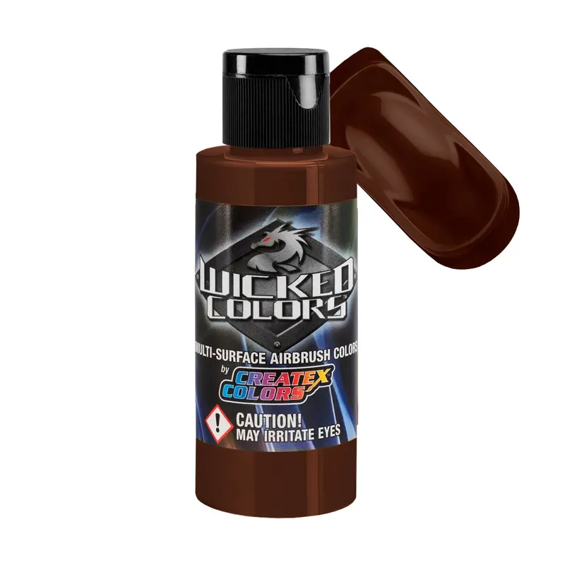 Burnt Sienna - Wicked Detail Semi Opaque Colors Airbrush Paint, Matte Finish, 2 Oz. 1