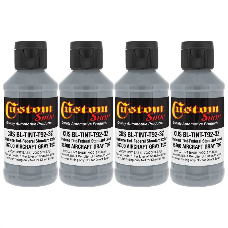 Camouflage Series 3 Oz (Aircraft Gray Federal Standard Color #36300) Urethane Tint Concentrate For Tinting Truck Bed Liner Coatings - Pack Of 4 1