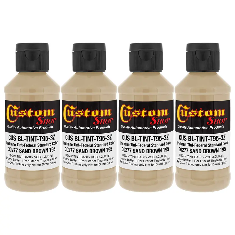 Camouflage Series 3 Oz (Sand Brown Federal Standard Color #30277) Urethane Tint Concentrate For Tinting Truck Bed Liner Coatings - Pack Of 4 1