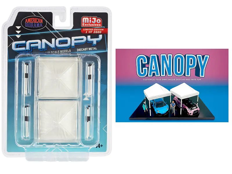 Canopy 2 Piece Set White Limited Edition To 3600 Pieces Worldwide  1/64 Scale Models By American Diorama 1