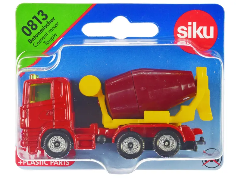 Cement Mixer Red And Yellow Diecast Model By Siku 1
