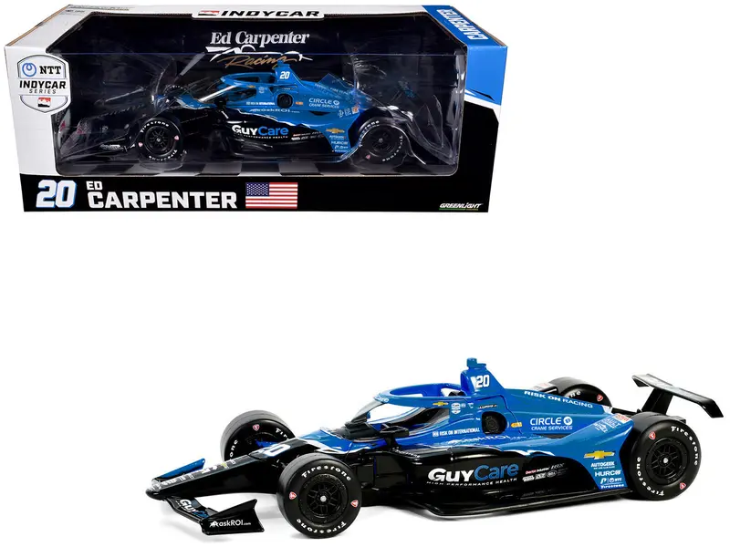 Dallara Indycar #20 Ed Carpenter "Guy Care" Ed Carpenter Racing "Ntt Indycar Series" (2024) 1/18 Diecast Model Car By Greenlight 1