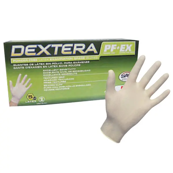 Dextera Latex Powder-Free Disposable Gloves, Medium (100/Pack) 1
