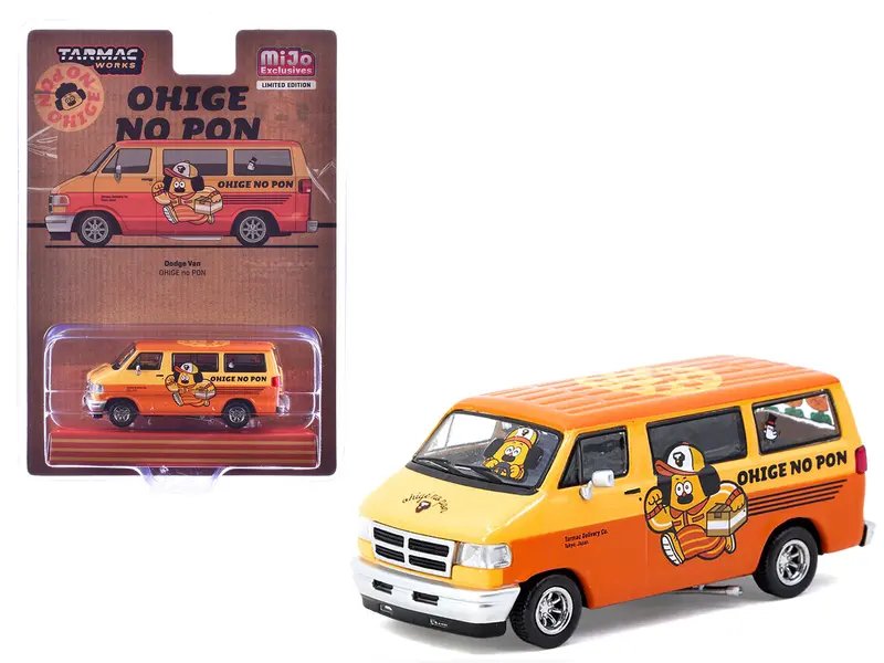 Dodge Van "Ohige No Pon" Orange Two-Tone "Global64" Series 1/64 Diecast Model By Tarmac Works 1
