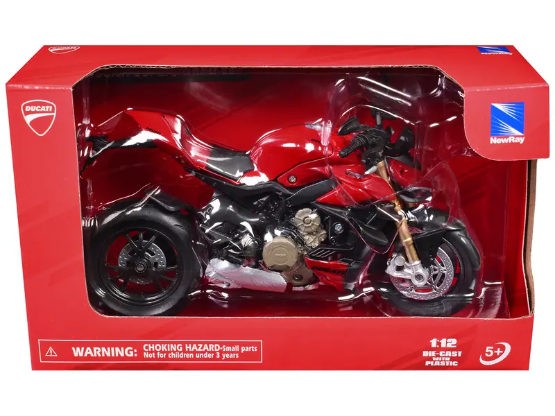 Ducati Supernaked V4s Motorcycle Red 1/12 Diecast Motorcycle Model By New Ray 1