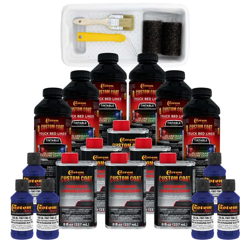 Federal Standard Color #35056 Ultramarine Blue T86 Urethane Roll-On, Brush-On Or Spray-On Truck Bed Liner, 1.5 Gallon Kit With Roller Applicator Kit 1