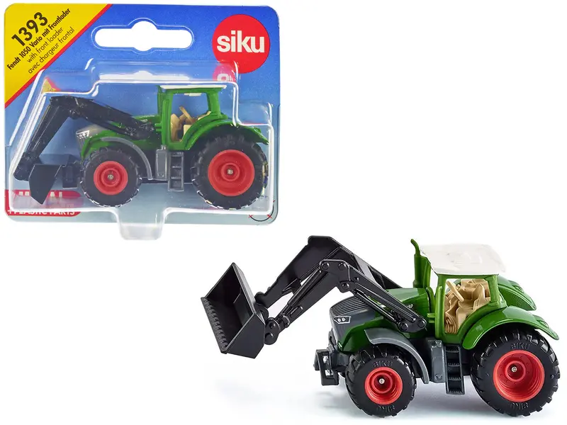 Fendt 1050 Vario Tractor With Front Loader Green With White Top Diecast Model By Siku 1