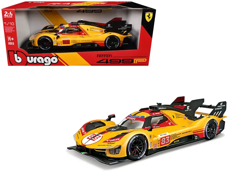 Ferrari 499P #83 Robert Kubica - Robert Shwartzman - Yifei Ye "Ferrari Af Corse" "24 Hours Of Le Mans" (2024) "Racing" Series 1/18 Diecast Model Car By Bburago 1