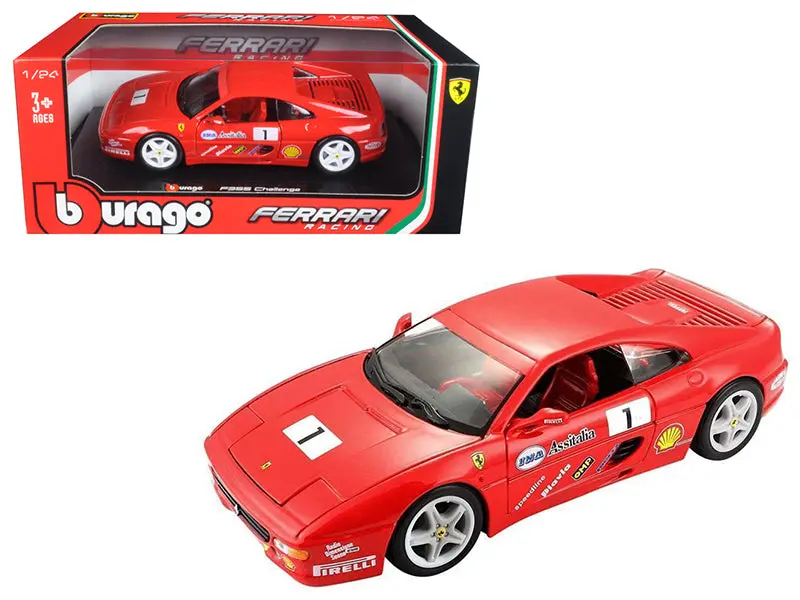 Ferrari F355 Challenge Red 1/24 Diecast Model Car By Bburago 1
