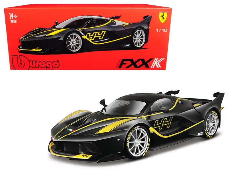 Ferrari Fxx-K #44 Black With Yellow Stripes "Signature Series" 1/18 Diecast Model Car By Bburago 1