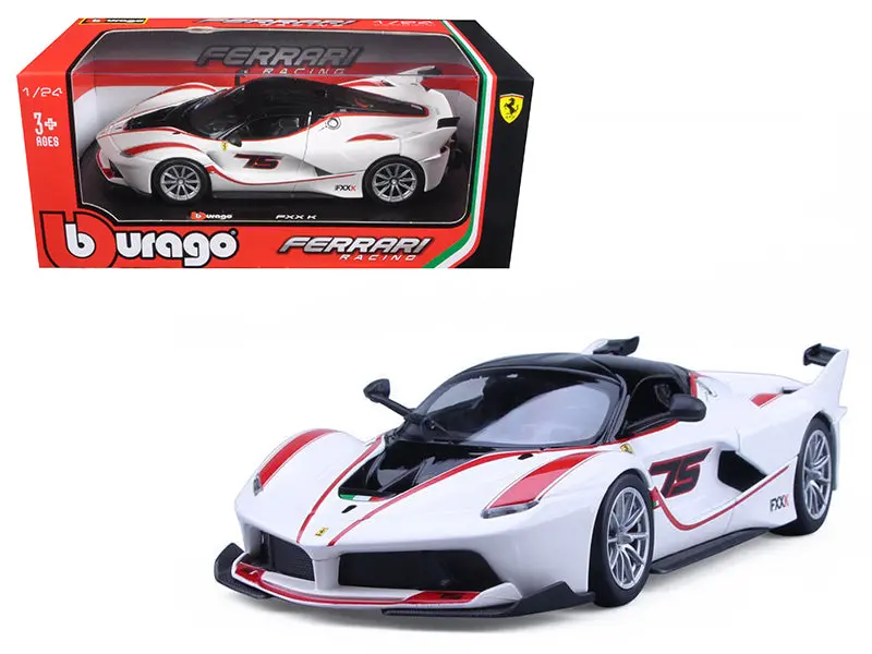 Ferrari Racing Fxx-K #75 White 1/24 Diecast Model Car By Bburago 1