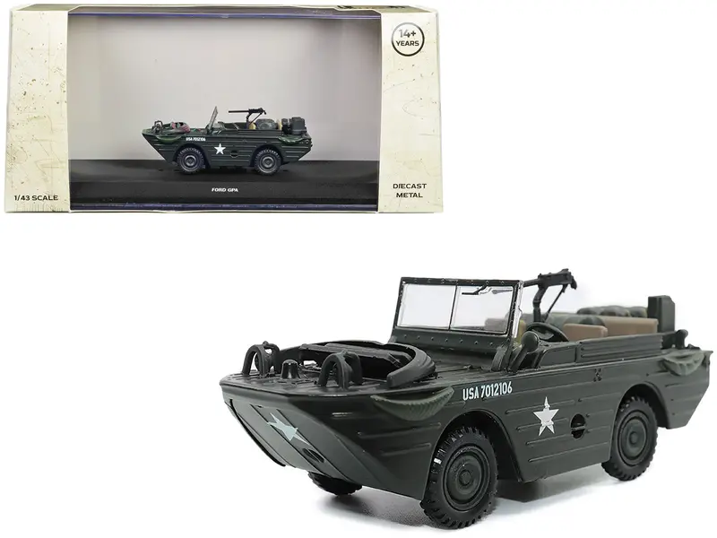 Ford Gpa Amphibious Vehicle Olive Drab "United States Army" 1/43 Diecast Model By Militaria Die Cast 1