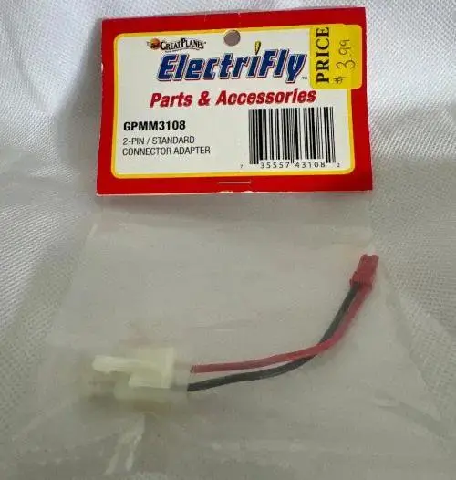 Great Planes Electrifly 2-Pin/Standard Conn Adapter 1