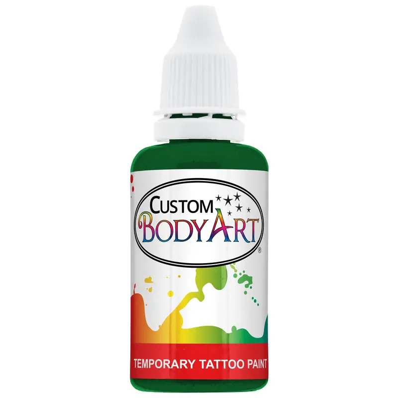 Green Airbrush Body Paint 1Oz - Alcohol-Based, Waterproof, Body Paint For Adults, Cosplay, Temporary Tattoos 1
