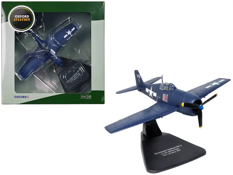 Grumman Hellcat F6f-5 Fighter Aircraft "Lt. Cdr. Willard E. Eder Vs-1" (1945) United States Navy "Oxford Aviation" Series 1/72 Diecast Model Airplane By Oxford Diecast 1