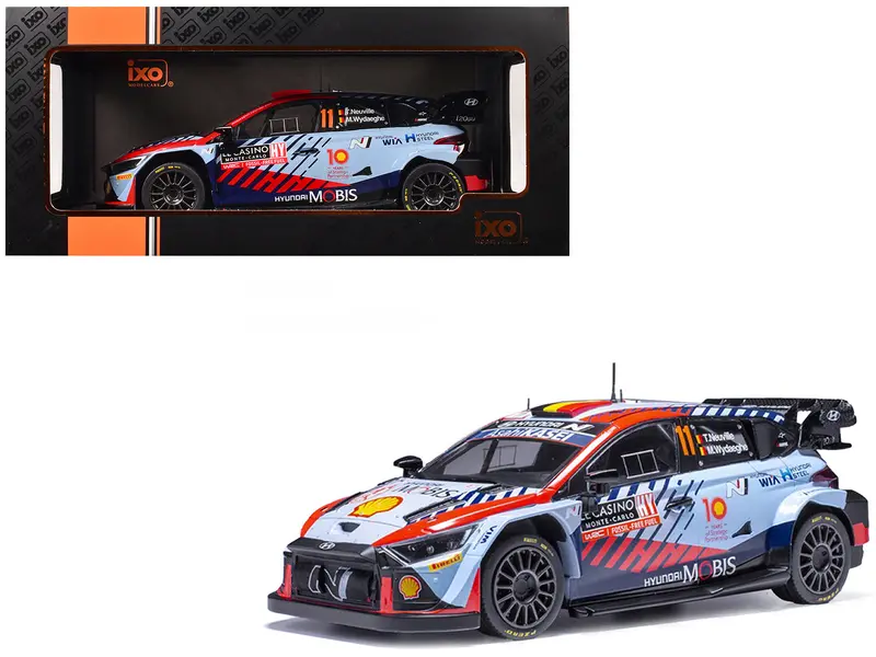Hyundai I20 N Rally1 #11 Thierry Neuville - Martijn Wydaeghe Winner "Rallye Monte-Carlo" (2024) 1/18 Diecast Model Car By Ixo Models 1